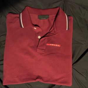 Authentic burgundy Prada slim fit Polo